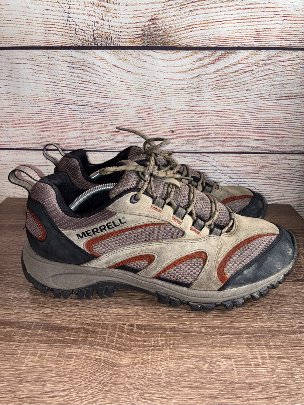 Used Merrell Phoenix Men's Brown Trail Hiking Shoes Size 12